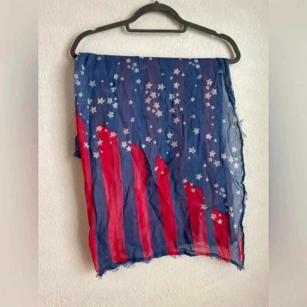 American Eagle red/blue and white flag scarf OS